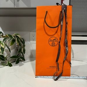 Hermes Skinny Paper Shopping Bag w/ Ribbon
